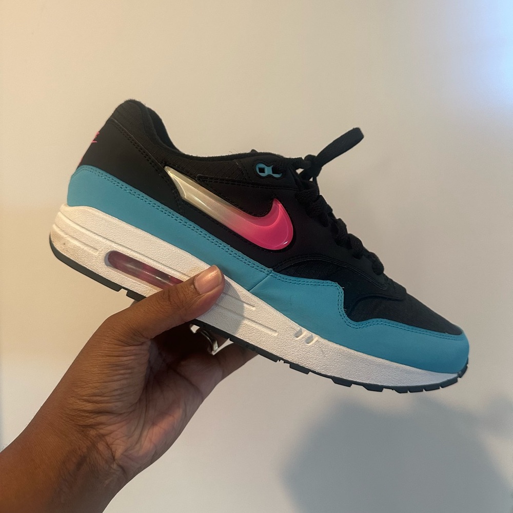 Nike Black and Teal Sneakers with Pink Accent